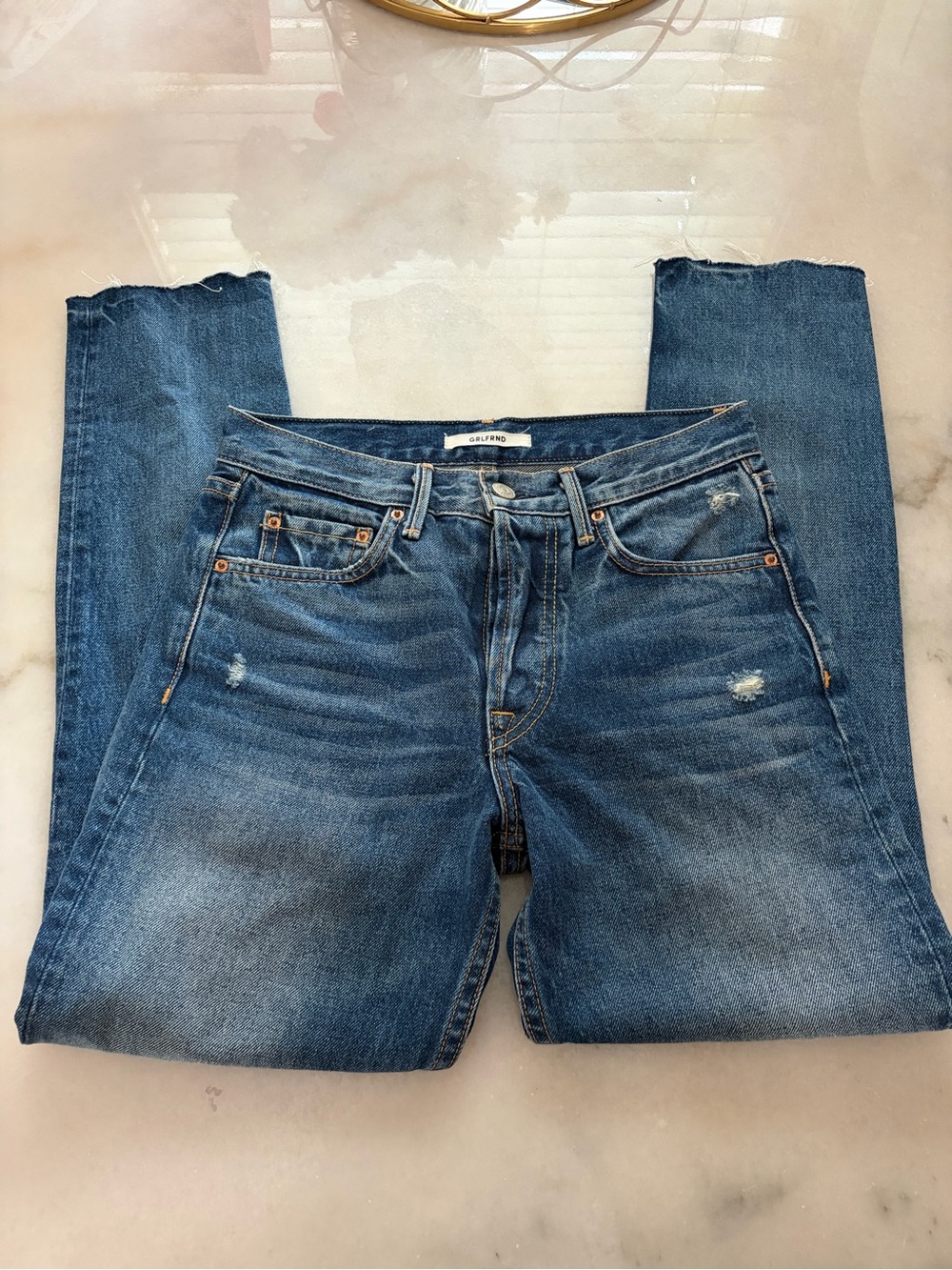 GRLFRND Classic Blue Denim High-Rise Jeans